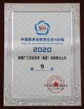 2020年中國服務業民營企業100強第9位